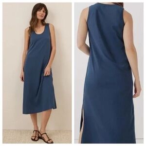 Pact women’s navy organic cotton tank mid dress, small